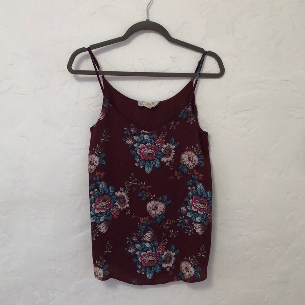 Maroon floral blouse
